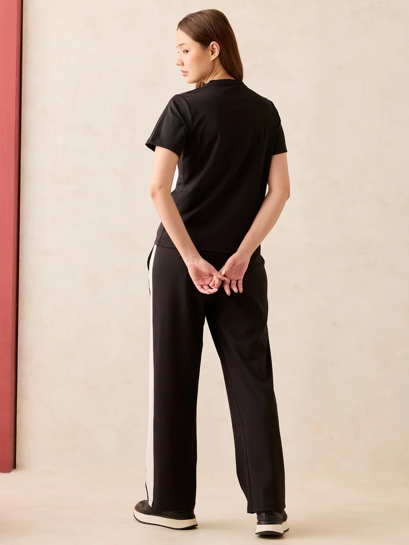 Outzidr  Black T-Shirt & Trouser Co-Ords Set for Women | Best Price UAE